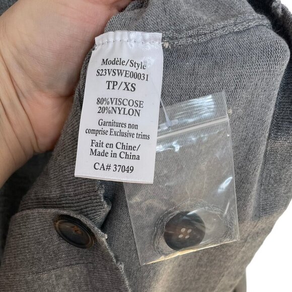 NWOT SAN FRANSISCO Womens Gray Cardigan Size XS Button Down Long Sleeve V-Neck - Picture 6 of 13